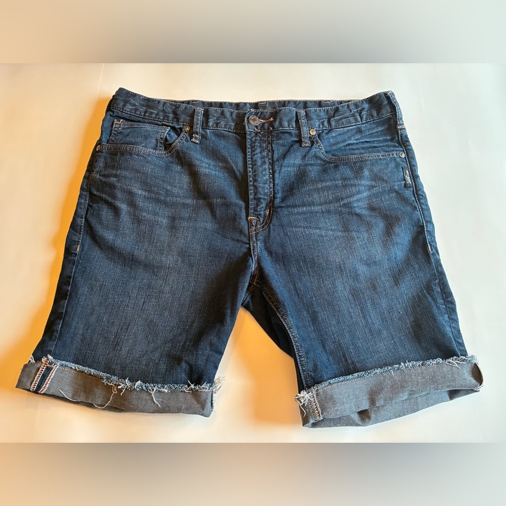 Dark Blue Denim Shorts Silver size 36
